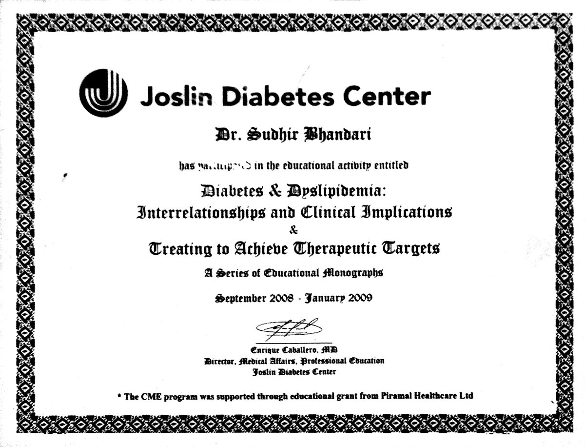 AWARD PRESENT BY JOSLIN DIABETES CENTER 2009