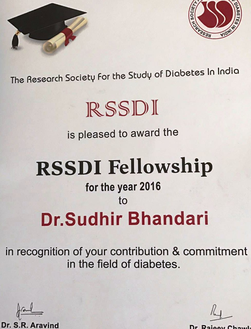 FRSSDI 2016 _Fellowship Award in Research Society for the Study of Diabetes in India, 18-11-2016